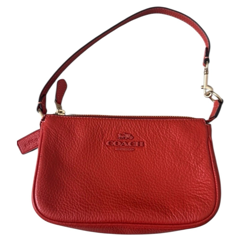 COACH Nolita 19 Wristlet Leather Clutch Wallet Bag Orange